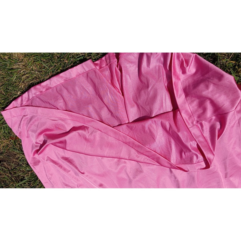 Vintage Vanity Fair Pink Sleeveless Nightgown Blue Quilted Bib Sleep Dress L - Picture 6 of 6